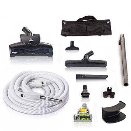 Universal Central Vacuum Hose Kit with Turbo Nozzles & 30ft Hose by GV