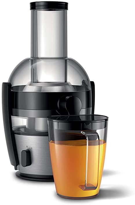 Philips Viva Collection Juicer with Quick Clean Technology, X-Large Feeding Tube, 2 Litre, 800 W - Brushed Aluminium - HR1867/21