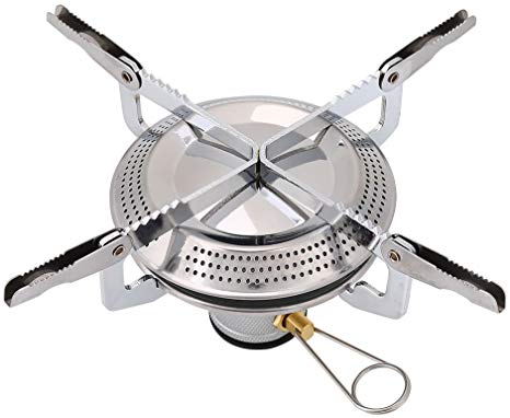 Dilwe Camping Gas Stove, Titanium Alloy Ultralight Portable Folding Backpacking Gas Stove Hiking Burner Equipment