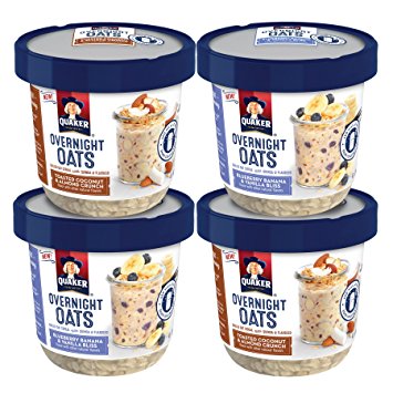 Quaker Overnight Oats, Variety Pack, Breakfast Cereal, 6 Cups