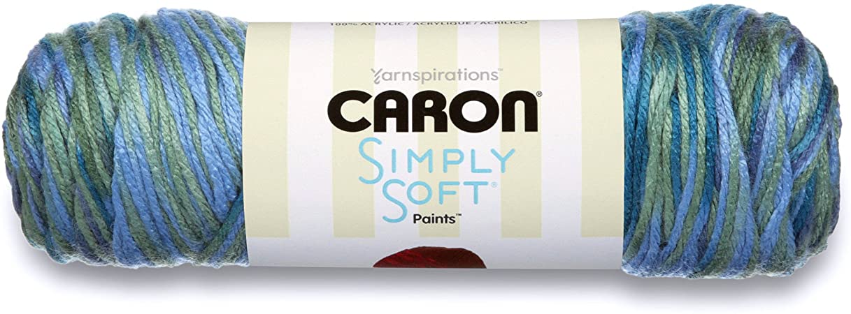 Caron Simply Soft Paints Yarn (4) Medium Worsted Gauge 100% Acrylic - 5oz -  Spring Brook -  Machine Wash & Dry