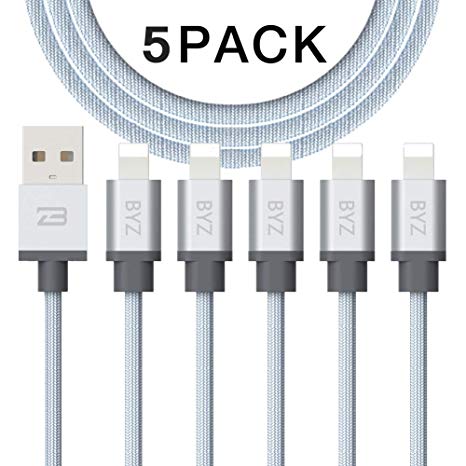 Lightning Cable,iPhone Charger 6ft Phone Charger USB Syncing & Charging Cord Compatible with iPhone Xs/Xs/max/X / 8/7 / 7 Plus / 6s / 6s Plus / 6/6 Plus, Pad 2/3 / 4 Mini, Pad Pro Air, Pod - 5 Pack