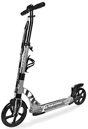 EXOOTER M1950 8XL Manual Adult Cruiser Kick Scooter with Dual Suspension Shocks and 240mm/200mm Big Wheels.