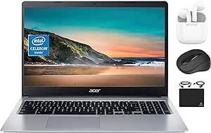 Acer Chromebook 2023 Flagship Laptop Computer Thin Light, 15.6” HD Display, Dual Core Intel Celeron N4020 (Upto 2.80 GHz), 4GB RAM, 64GB eMMC, Webcam, WiFi, Long Battery, Chrome OS HubxcelAccessory