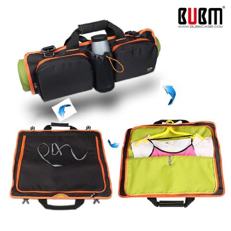 Yoga Mat Bag Multi-Purpose Adjustable Shoulder Bag Handbag Tote Bags(Black/purple）