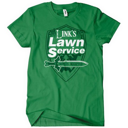Link's Lawn Service T-Shirt Gaming Retro Funny Zelda Tee