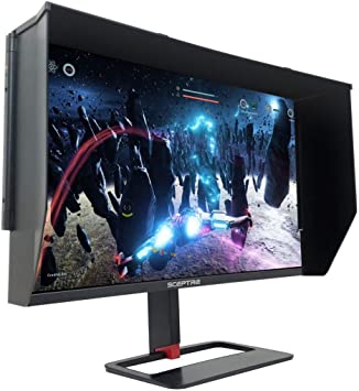 Sceptre IPS 32 inch QHD LED Monitor HDR400 2560x1440 HDMI DisplayPort up to 144Hz 1ms Height Adjustable Gaming Blinders Included, Build-in Speakers Gunmetal Black 2021 (E325B-QPN168 )