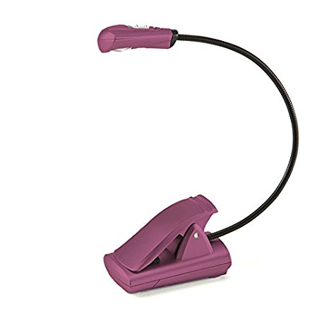 LIGHT IT! by Fulcrum 20010-316 LED Wireless Multi-Flex Clip On Task Light and Book Light, Raspberry