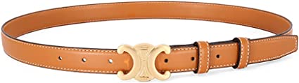 MoYoTo Women’s 2.5cm Thin Leather Belt Fashion Designer Belts for Jeans Pants Dresses with Gold Buckle