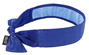 Ergodyne Chill-Its 6700CT Evaporative Cooling Bandana - Tie Closure, Solid Blue