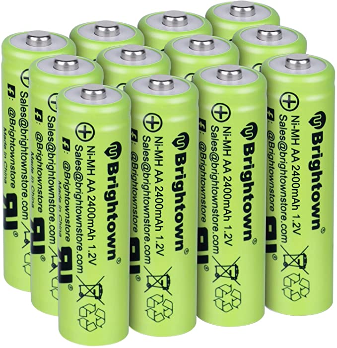NiMH Rechargeable AA Battery Pack of 12, High Capacity 2400mAh 1.2v Pre-Charged Double A Battery for Battery String Lights TV Remotes Wireless Mouses Radio Flashlight Game Controllers Electronic Toys