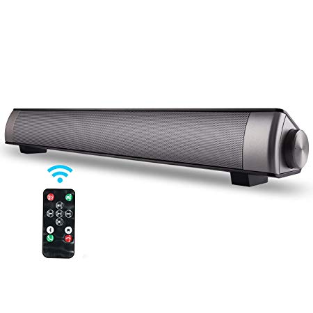 Sound Bar with Subwoofer, 2.1 Channel Bluetooth Speaker for TV, PC, Cell Phone, Tablets Projector or Wireless Devices（Gray）