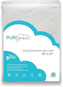 TENCEL Mattress Pad - Reusable Waterproof Incontinence Bedpad- Breathable Quiet Sensitive Skin Friendly (Single Pad 36"x24")