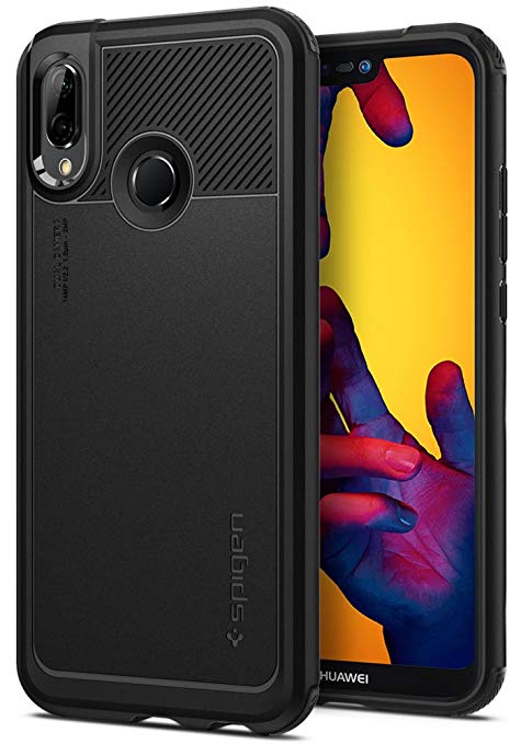 Spigen [Marked Armor] Case for Huawei P20 Lite, Slim Camera Protection Air Cushion Technology Shock Absorption Phone Cover for Huawei P20 Lite Case