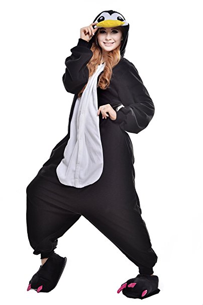 NEWCOSPLAY Penguin Costume Sleepsuit Adult Onesies Pajamas