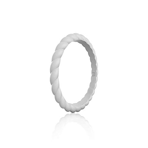 WIGERLON Womens Silicone Wedding Ring &Rubber Wedding Bands for Workout and Sports Width 3mm