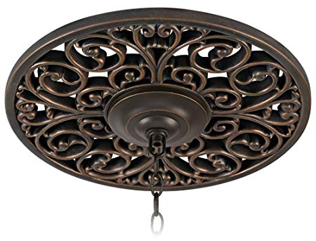 French Scroll 16" Wide Bronze Ceiling Medallion