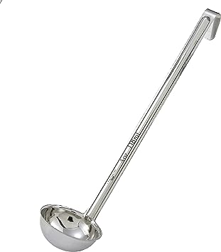 Winco Prime One Piece Stainless Steel Ladle, NSF Listed, 4 Ounce