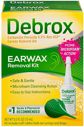 Debrox Earwax Removal Aid Kit, Washer & Drops, 0.5-Ounce Bottles (Pack of 2)