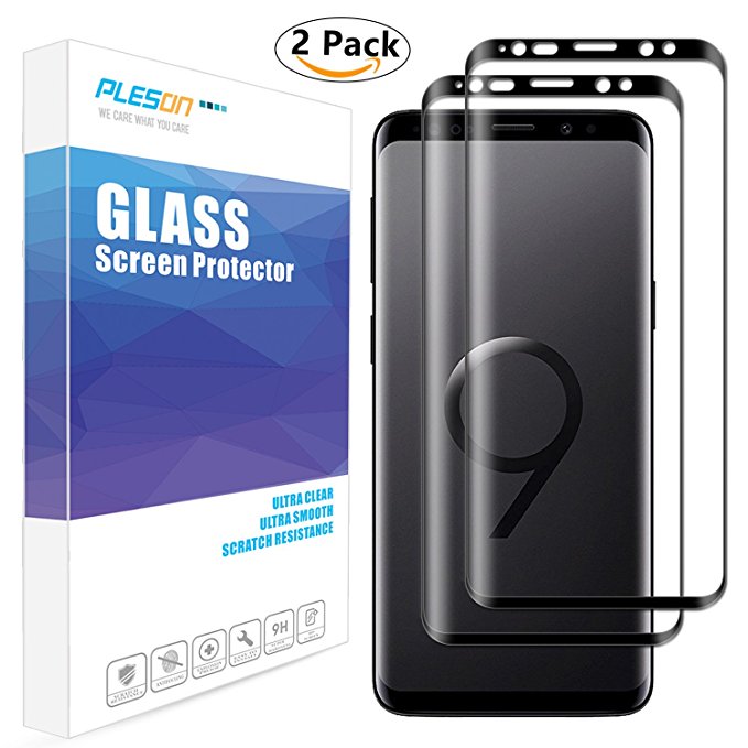 Galaxy S9 Screen Protector [ Not Glass ] [ 2 Pack ], PLESON Samsung Galaxy S9 Screen Protector, [Full Coverage] [Case Friendly] Anti-Bubble Film Screen Protector for Galaxy S9