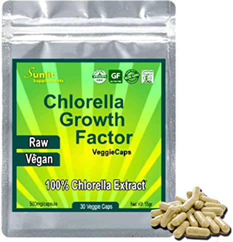 CHLORELLA EXTRACT Growth Factor 100x Concentrate - 100 LB of Chlorella = 1 LB of Chlorella Extract CGF Powder. Only Take One a Day! Raw Vegan Organic Non-GMO Chlorophyl Green Superfood in VegiCaps (1)