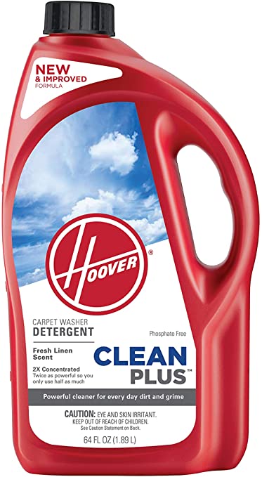 Hoover CleanPlus Concentrated Solution Formula Carpet Cleaner and Deodorizer, 64 Oz, AH30330NF, Red