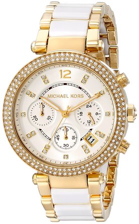 Michael Kors Women's MK6119 Parker Watch With White Link Bracelet