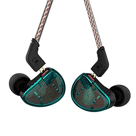 Dilvpoetry KZ AS10 10 Balanced Armature Wired Earphones Professional DJ Monitor Music Pure Headphones in Ear Earbuds (Green with Mic)