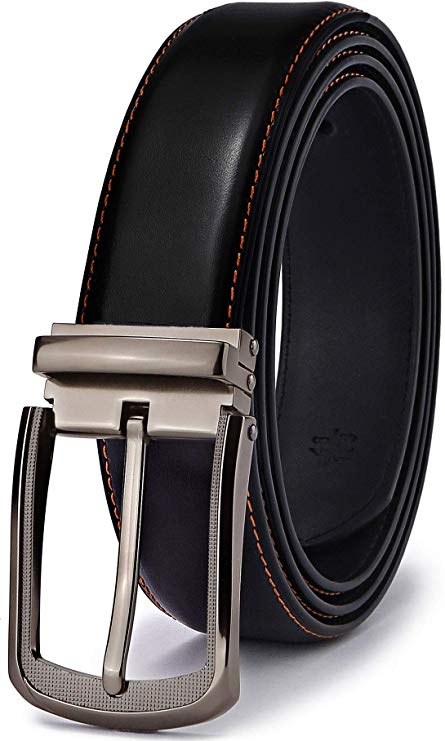 Men's Belt,Bulliant Leather Adjustable Belt for Men Dress Casual 1 3/8,Trim to Fit