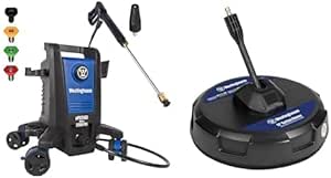 Westinghouse ePX3100 Electric Pressure Washer, 2300 Max PSI 1.76 Max GPM with Anti-Tipping Technology, Onboard Soap Tank, Pro-Style Steel Wand, 5-Nozzle Set   12 Inch 2500 Max PSI Surface Cleaner