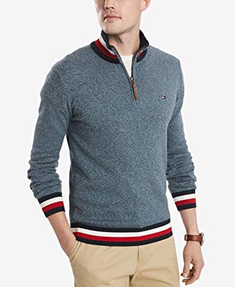 Tommy Hilfiger Men's Cotton Quarter Zip Sweater