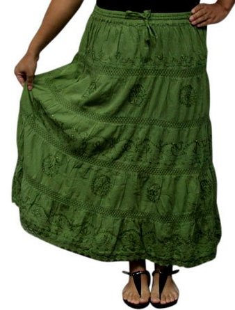 BombayFashions Full Length Womens Ethnic Peasant Bohemian Gypsy Skirt 30 COLORS