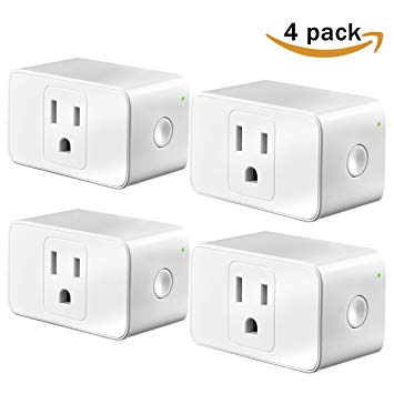 MEROSS 4-Pack Smart WiFi Plug,Mini wireless Small Socket Outlet Compatible with Alexa,Google Home and IFTTT,ETL and FCC Listed,White