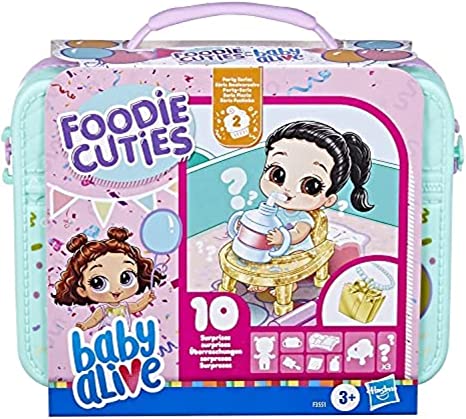 Baby Alive Foodie Cuties, Surprise Toy, 3-Inch Doll for Kids 3 and Up, 10 Surprises in Lunchbox-Style Case (Styles May Vary)