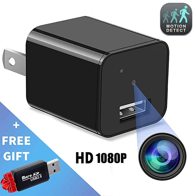 Hidden Camera - Mini Spy Camera - Motion Detection - USB Charger Camera - Hidden Spy Cam - Hidden Nanny Cam - Home Surveillance Security Camera Full HD 1080P - No Wi-Fi Needed