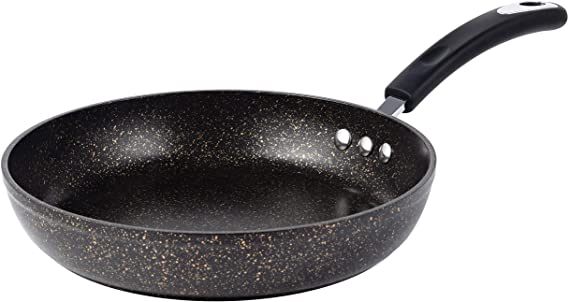 10" Stone Earth Frying Pan by Ozeri, with 100% APEO & PFOA-Free Stone-Derived Non-Stick Coating from Germany, Obsidian Gold