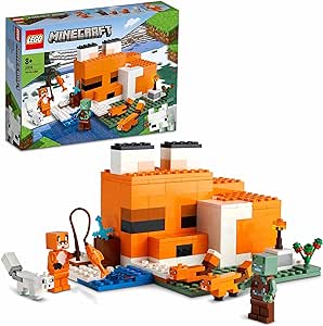 LEGO 21178 Minecraft Le Refuge du Renard, Jouet de Construction de Maison, Set avec Figurines Zombie et Animaux, pour Garçons et Filles Dès 8 Ans