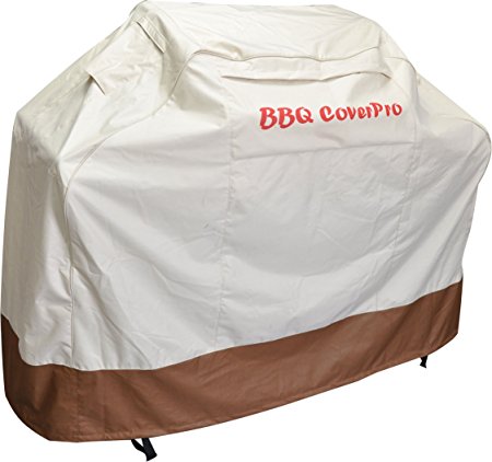 BBQ Coverpro - Waterproof Heavy Duty BBQ Grill Cover (64x24x48")(L) Beige And Brown For Weber, Holland, Jenn Air, Brinkmann and Char Broil & More.