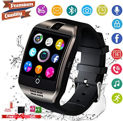 Smart Watch,Android Smartwatch Touch Screen Bluetooth Smart Watch for Android Phones Wrist Phone Watch with SIM Card Slot & Camera,Waterproof Sports Fitness Tracker Watch for Men Women Black