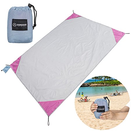 Pocket Blankets, Beach Sheet Compact Picnic / Beach Blanket (73 x 56") Bright Colorful Multi-purpose Sof Nylon Tarps Versatile Mat Use for Park Beach Concert Outdoor