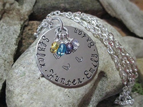 1 1/4" Stainless Steel Medallion Handmade with Your Specifications Birthstones Mother's Day Necklace