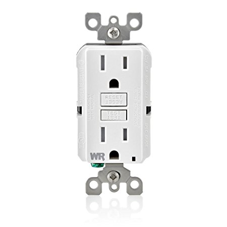 Leviton GFWT1-W Self-Test SmartlockPro Slim GFCI Weather-Resistant and Tamper-Resistant Receptacle with Led Indicator, 15 Amp, White