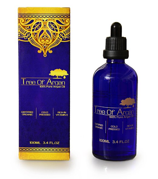 Tree of Argan 100% Organic Pure Argan Oil - For Face Body Hair Nails (100ml)