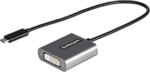 StarTech.com USB C to DVI Adapter - 1920x1200 USB Type C to DVI-D Display/Monitor Video Converter, USB-C Dongle, Thunderbolt 3 Compatible, 12" Attached Cable - Upgraded Version of CDP2DVI (CDP2DVIEC)