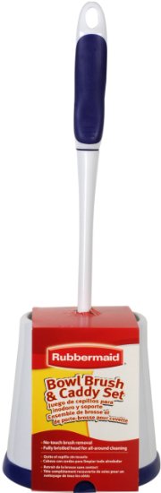 Rubbermaid FG6B9900 Toilet Bowl Cleaning Brush and Caddy Set