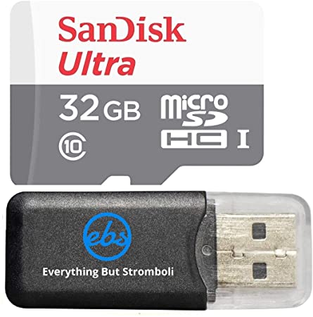 32GB SanDisk Ultra MicroSDXC Memory Card works with Raspberry Pi 3 Model B, Pi 2, Zero UHS-I Class 10 48mb/s with Everything But Stromboli Memory Card Reader