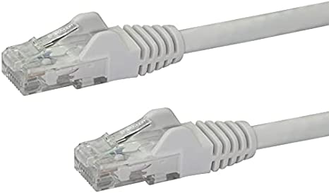 StarTech.com 14ft CAT6 Ethernet Cable - White CAT 6 Gigabit Ethernet Wire -650MHz 100W PoE RJ45 UTP Network/Patch Cord Snagless w/Strain Relief Fluke Tested/Wiring is UL Certified/TIA (N6PATCH14WH)