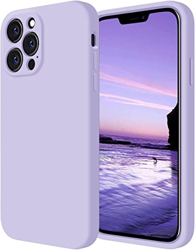 Cordking Designed for iPhone 13 Pro Case, Silicone Full Cover [Enhanced Camera Protection] Shockproof Protective Phone Case with [Soft Anti-Scratch Microfiber Lining], 6.1 inch, Clove Purple