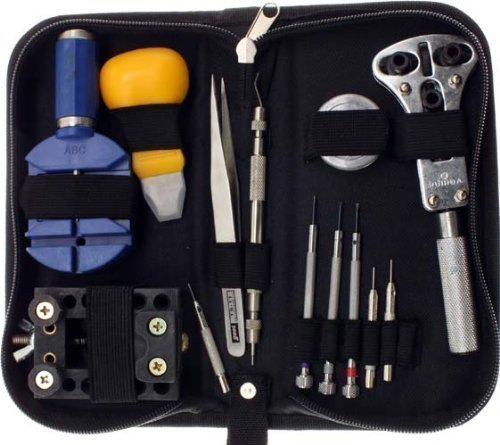 KLAREN Professional 13 Piece Watch Repair Tool Kit Case, Perfect Kit Watchmaker US Seller