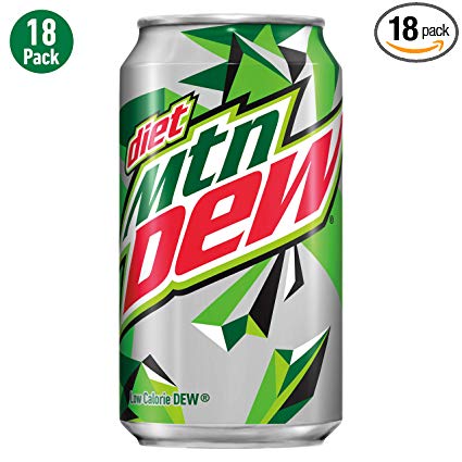 Diet Mtn Dew, 12 Fl Oz Cans, Pack of 18 (Packaging May Vary)